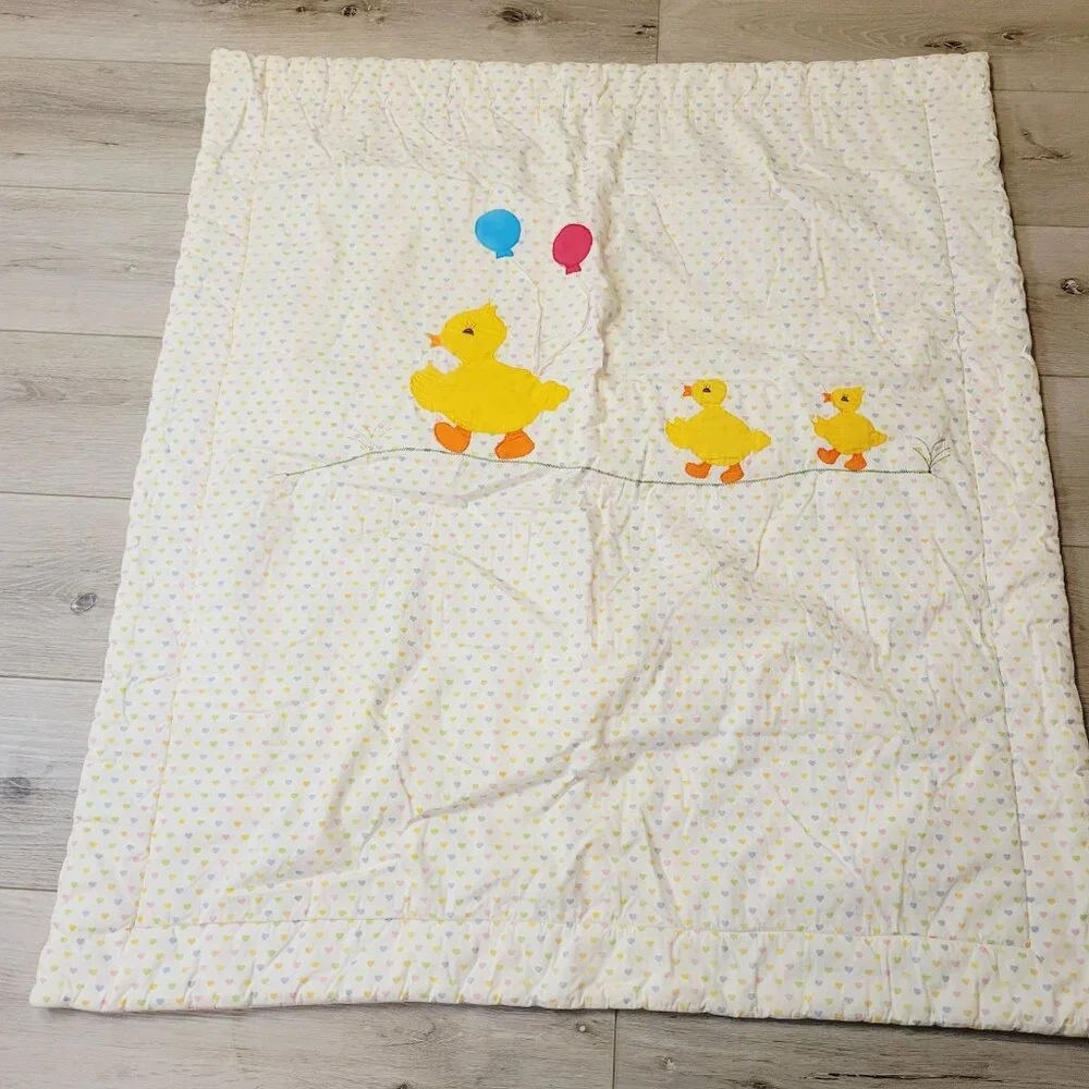Lillian Vernon Baby Blanket Duck Ducklings Crib Nursery Comforter 34
